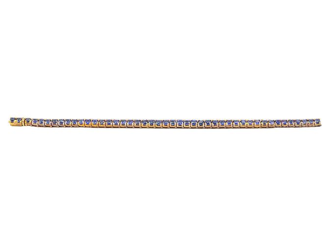 Autre Marque Pulsera de zafiro en oro amarillo de 18 quilates Azul