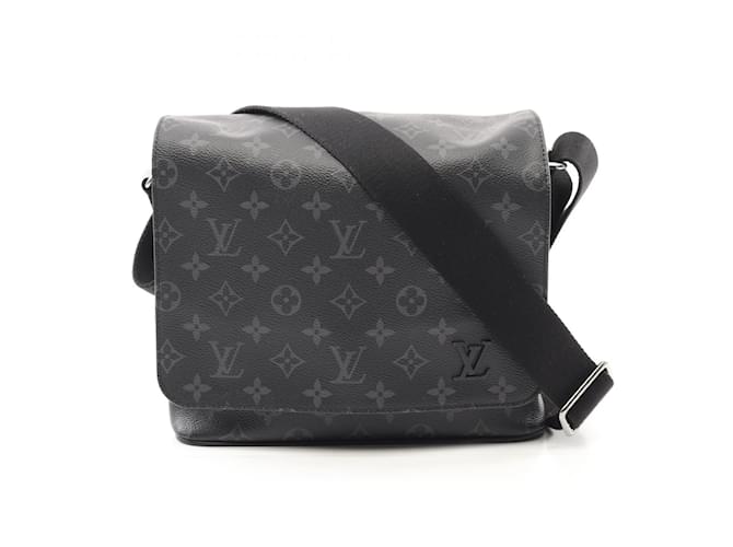 Louis Vuitton Monogram Eclipse District PM NM Shoulder Bag Black Leather Cloth  ref.2279695