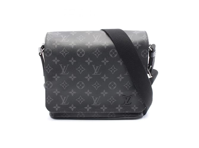 Louis Vuitton Monogram Eclipse District PM NM Shoulder Bag Black Leather Cloth  ref.2279698