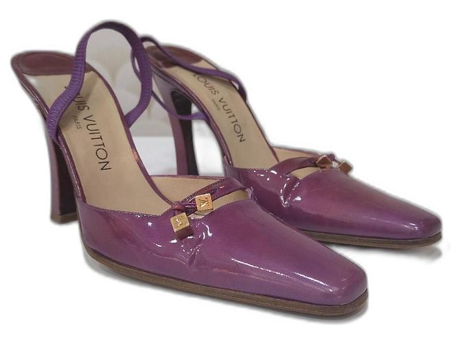 Louis Vuitton Slingback Pumps Lila Lackleder