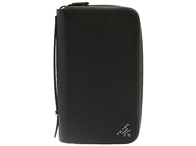 Prada Saffiano Leather Long Wallet Black  ref.2279919