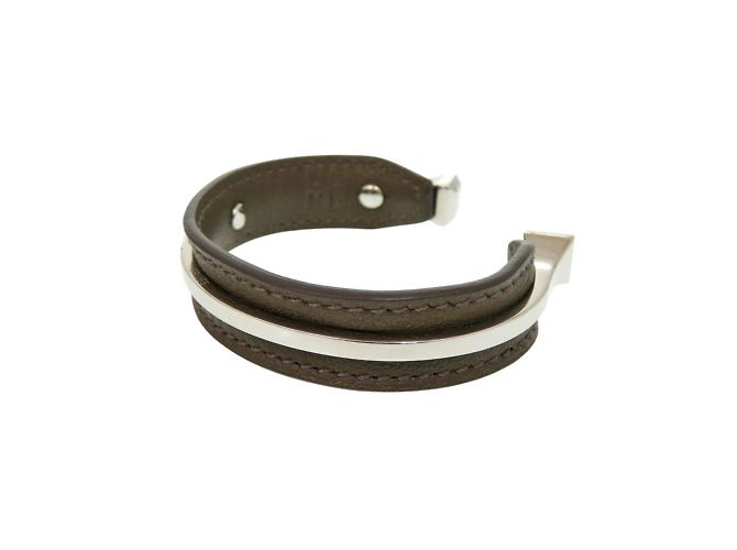 Pulseira Hermès em marrom e prata 