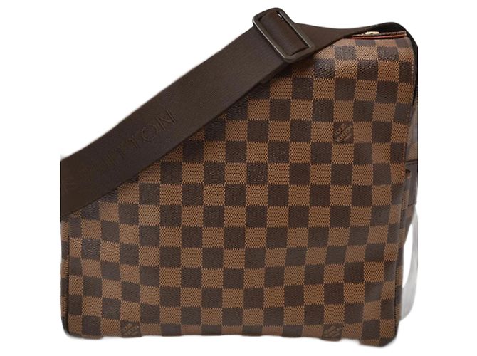 Bolsa de Ombro Naviglio Damier Louis Vuitton Marrom Damier ebene