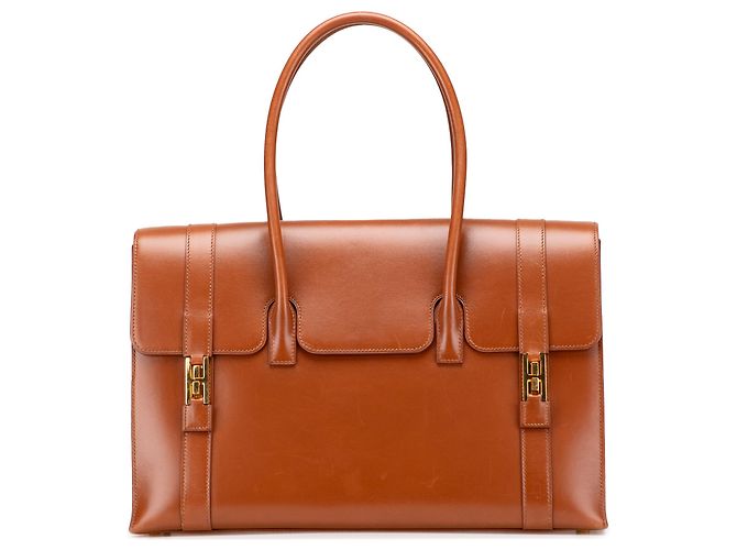 Bolsa Hermès Drag 37 em couro box marrom