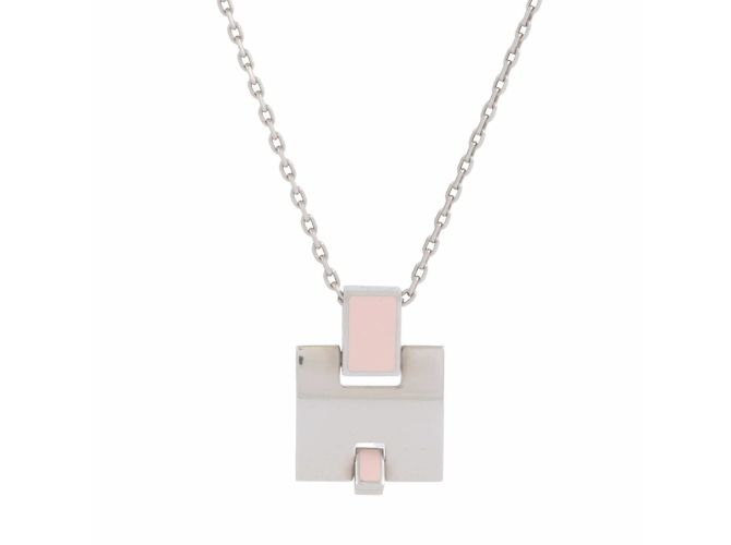 Hermès Pendente collana Hermes Irene Argento Rosa