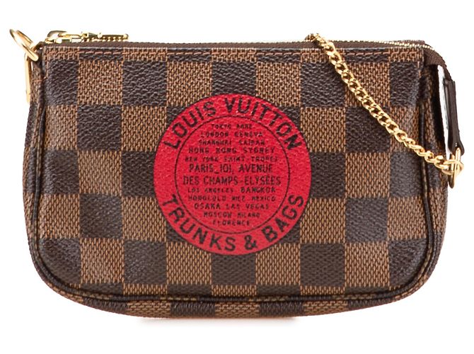 Mini Pochette Accessoires Louis Vuitton en Damier Ébano marrón Castaño