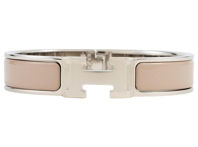 Hermès Hermes Enamel Charm Bracelet Brown Silvery