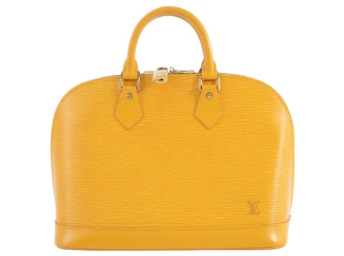 Bolsa Louis Vuitton Alma PM em couro Epi amarelo