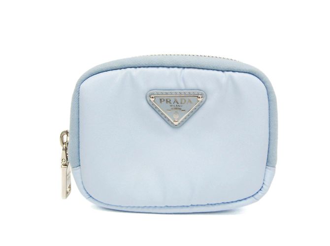 Pochette in nylon Prada in blu