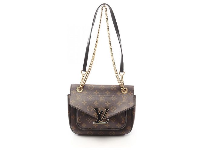 Bolsa de Ombro Passy Louis Vuitton Marrom Preto