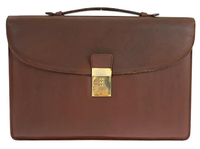 Prada Saffiano Leather Business Bag Brown  ref.2281302