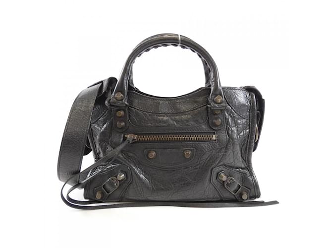 Balenciaga The Mini City Handbag Black Leather  ref.2282394
