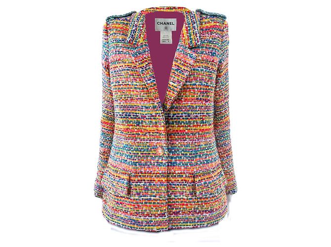 Chanel Chaqueta de tweed vibrante y dinámica París / Seúl 36 FR Multicolor