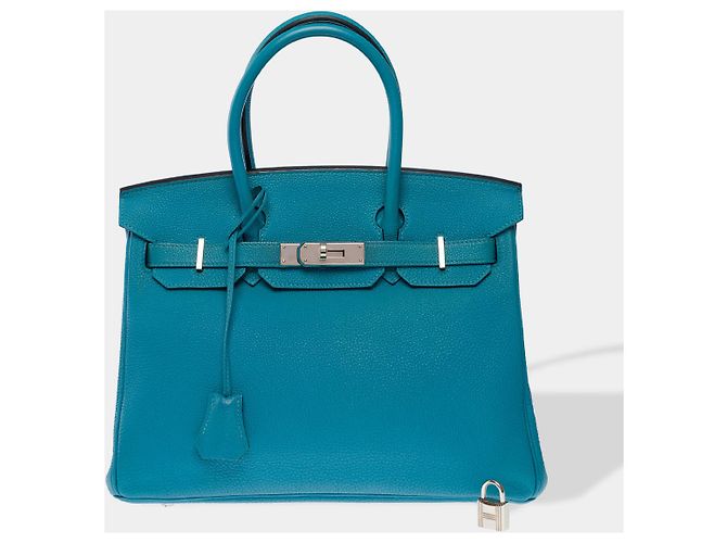 Hermès Borsa HERMES Birkin 30 in Pelle Blu - 102669