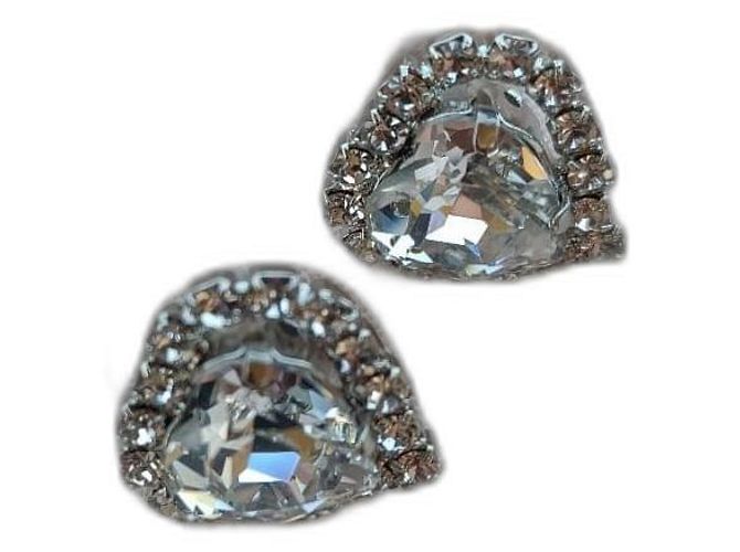 Christopher Kane Herz Ohrringe Swarovski Strass Silber