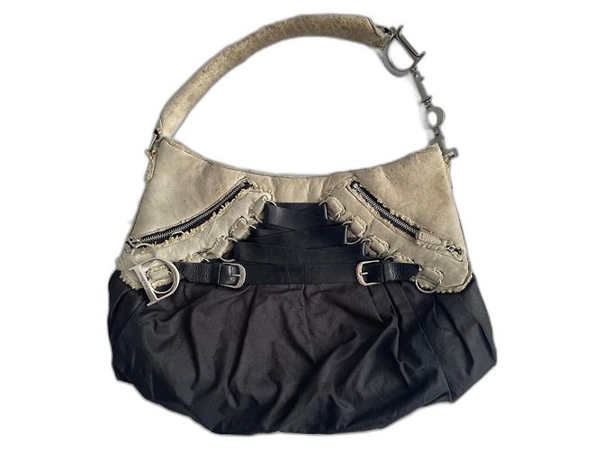 Sac corset de ballet Dior par John Galliano Noir Beige