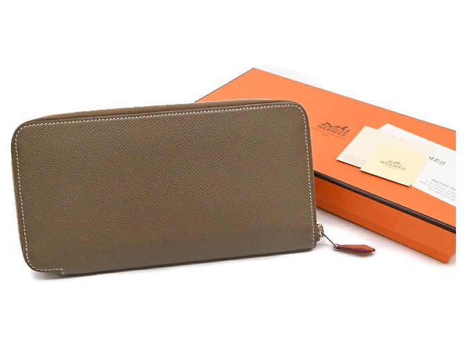 Cartera Larga de Seda Azap de Hermès Gris