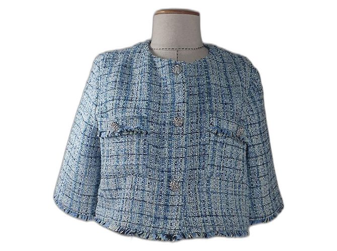 Maje Blue Tweed Blazer