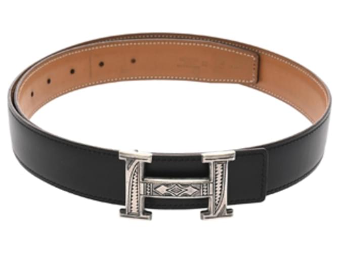 Hermès Hermes H Belt with Touareg Buckle Black Silvery  ref.2283091