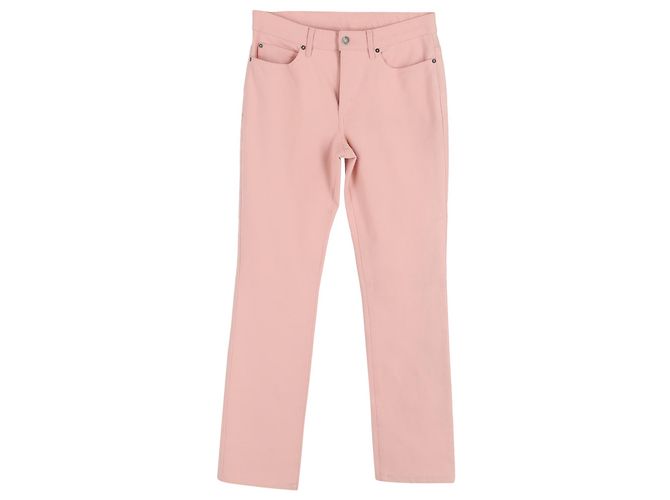 Jeans de perna reta Escada em denim de algodão rosa
