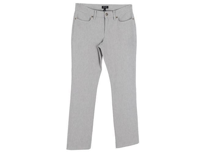 Jeans de perna reta Escada em denim de algodão cinza