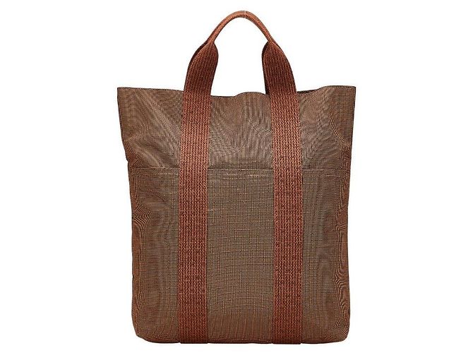 Bolsa tote de lona Herline da Hermès Marrom