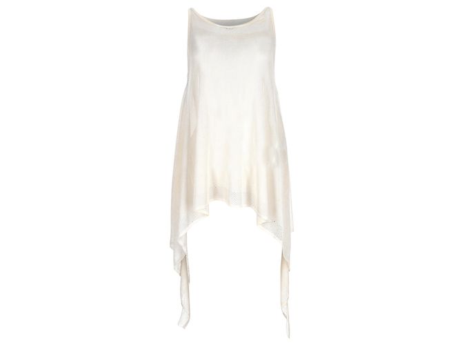 Top assimétrico sem mangas Emilio Pucci em viscose branca Branco Cru