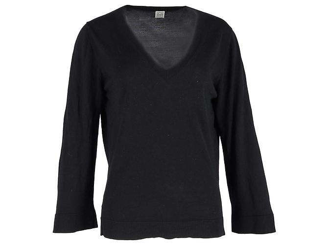 Pull V-neck Totême en cachemire noir