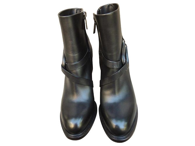Botines Santoni de piel negra Negro