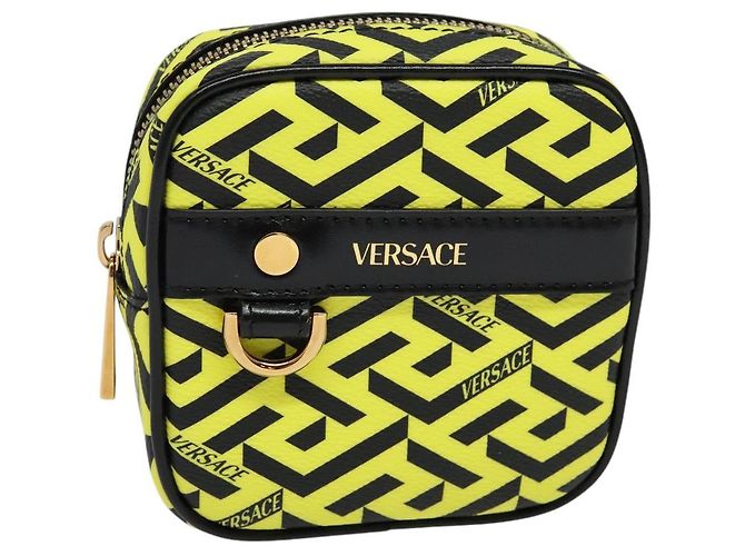 Pochette VERSACE PVC Giallo Oro Auth bs26250 D'oro