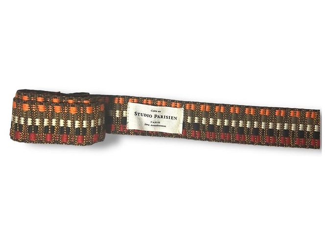 Autre Marque Fransengürtel Pariser Studio Paris 2. Arrondissement Boho-Stil Braun Mehrfarben Orange Gelb