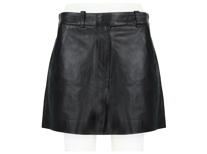 Pantalones cortos de cuero Proenza Schouler Negro