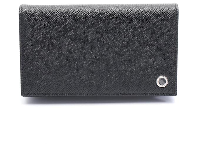 Bulgari Bvlgari Man Bi-Fold Long Wallet Black Leather  ref.2286158