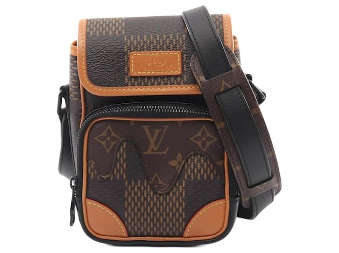 Louis Vuitton x NIGO Amazon Shoulder Bag Brown Black Leather Cloth  ref.2286323