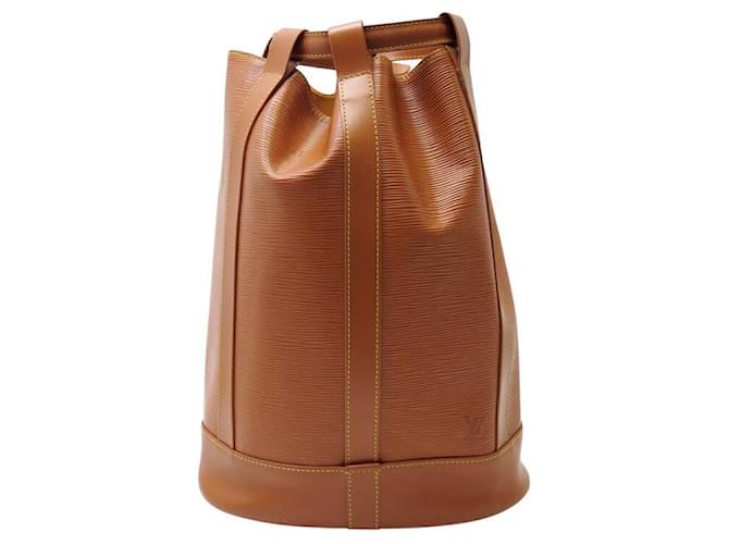 Randonnee VINTAGE LOUIS VUITTON EPI LEATHER BROWN BACKPACK BAG  ref.2286569