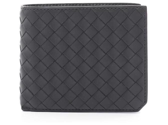 Bottega Veneta Intrecciato Piccolo Bi-fold Wallet Black Leatherette  ref.2286737
