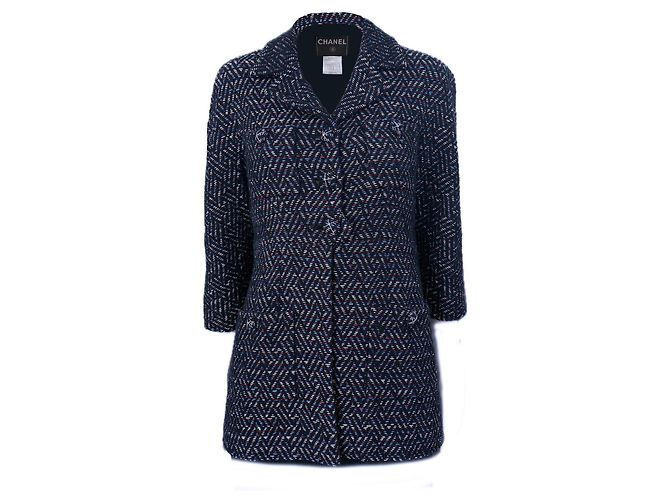 Chanel 12K$ Paris / Monaco Embroidered Black Tweed Jacket
