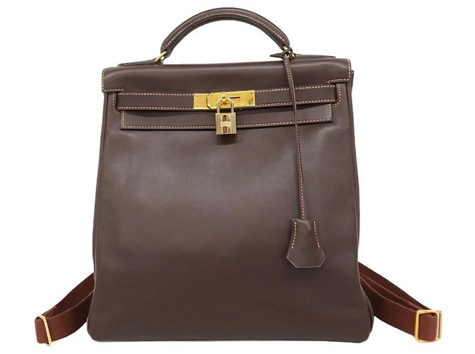 Hermès Hermes Backpack Daypack Kelly Ad PM Veau Gulliver Brown