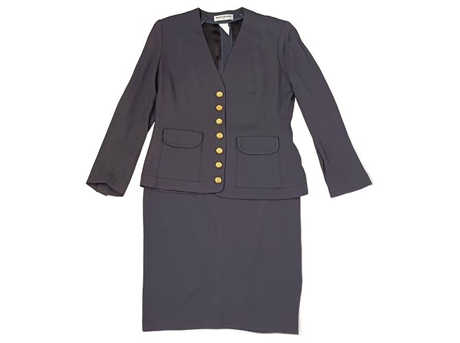Sonia Rykiel tailleur con giacca sfoderata 1990s Grigio