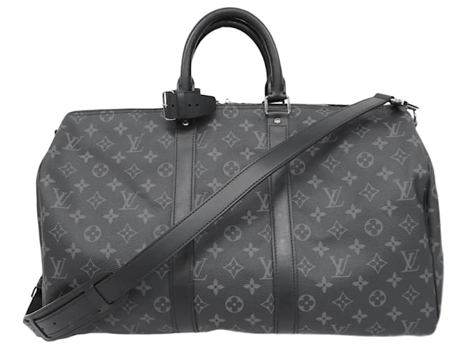 Louis Vuitton Boston Bag Monogram Eclipse Keepall Bandouliere 45 Brown Black  ref.2287230