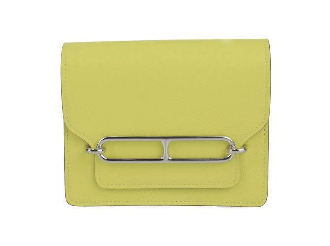Hermès Portafoglio bi-fold Hermes Lauris Luli in lime D'oro