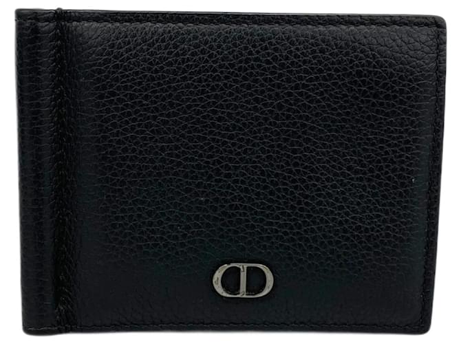 Christian Dior Black Leather Bi-Fold Wallet  ref.2287342