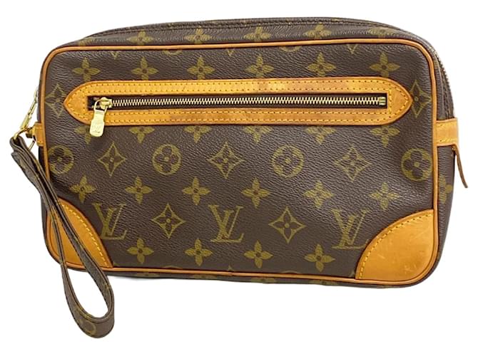 Louis Vuitton Monogram Marly Dragonne GM Clutch Bag Brown  ref.2287356