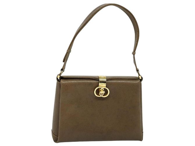 Borsa a Spalla GUCCI in Pelle Marrone Oro Auth 126290 D'oro