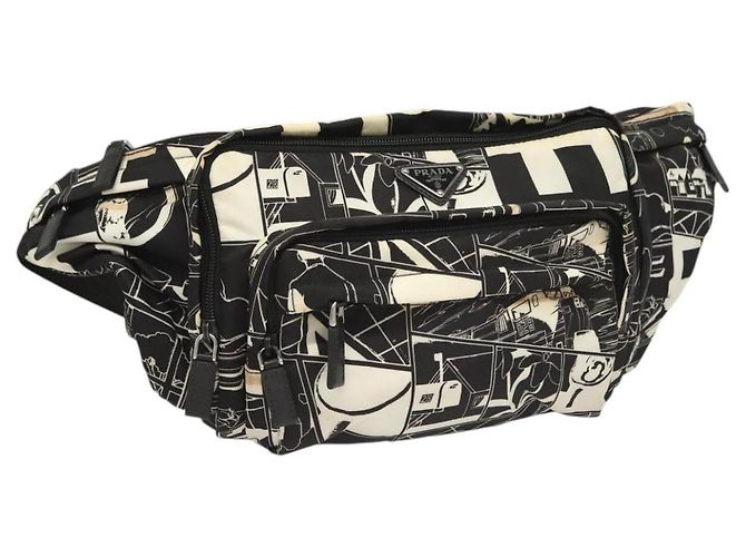 PRADA Borsa a Spalla in Nylon Nera Argento Autentica 125913 Nero