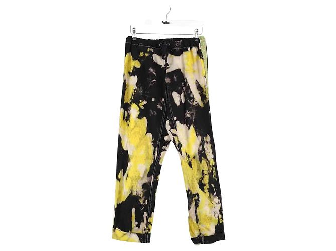 Autre Marque Pantalones rectos de algodón amarillos
