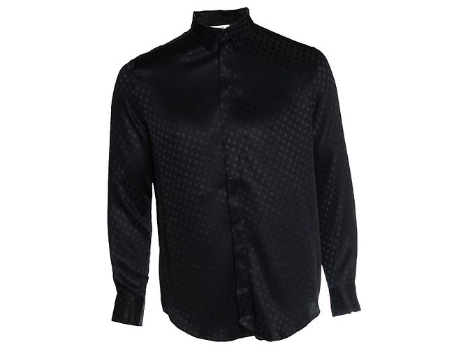 Céline, camicia di seta nera a pois Nero