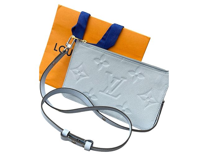 Louis Vuitton Clutch Tasche Blau Leder