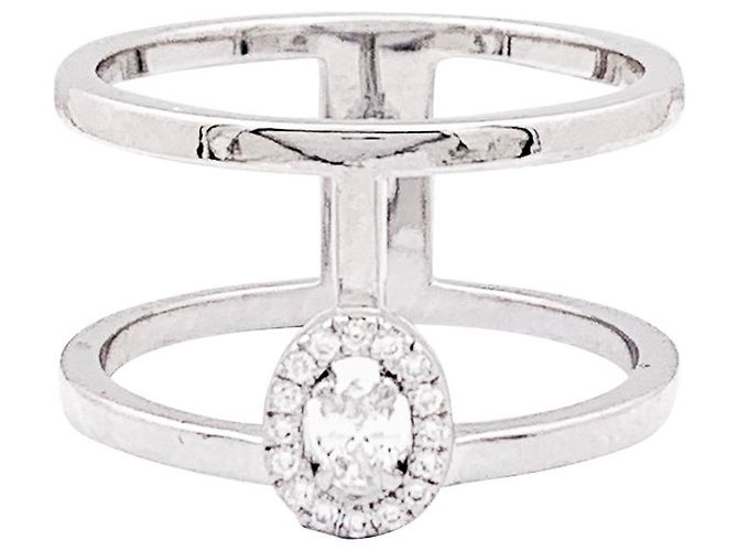 Bague Messika, "Glam'Azone", or blanc, diamants.