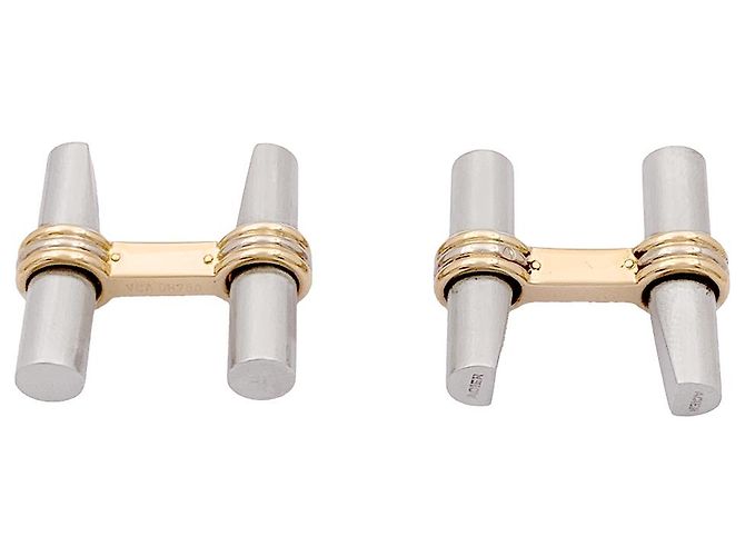 Gemelli Van Cleef & Arpels in oro giallo e acciaio. 